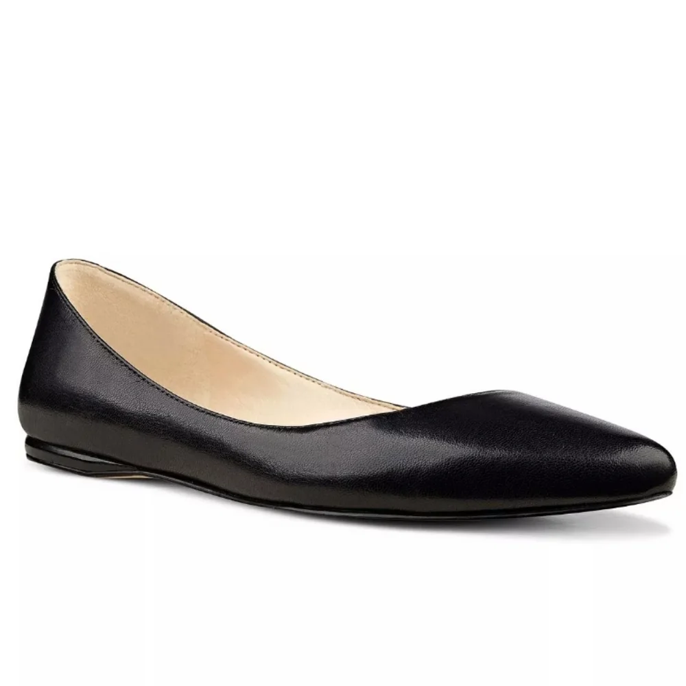 Nine West Speakup Round Toe Slip-on Ballet Flats Black 9.5 - Picture 1 of 8